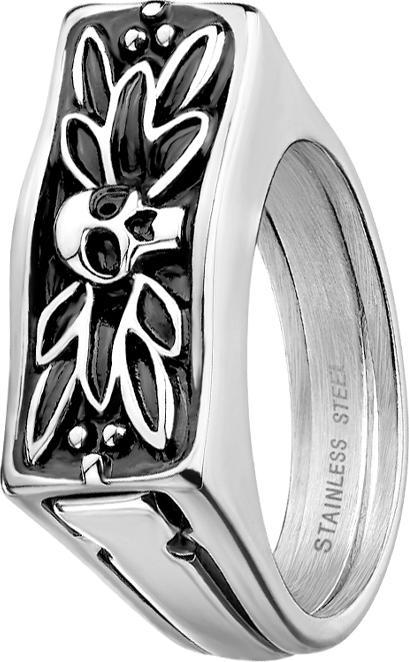 Image du produit Star Piercing Bague argent tête de mort avec compartiment secret (69, Argent 925)
