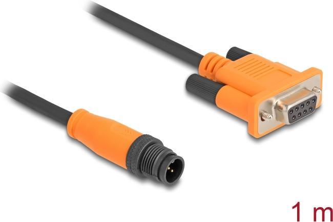 Produktbild Delock M12 CAN Bus Kabel A-kodiert 5 Pin Stecker zu D-Sub 9 Buchse 1 m (1 m, Industriekabel)