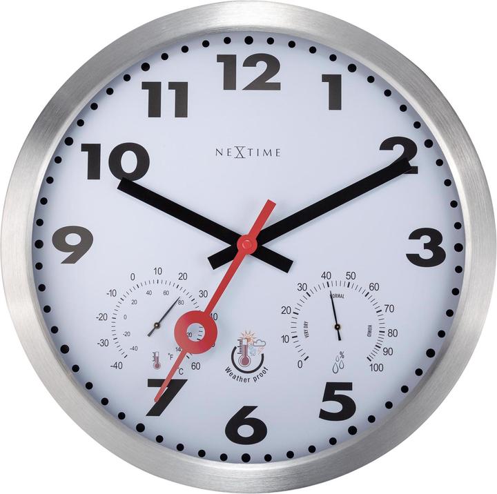 Actual product image Nextime Wall clock Clematis Ø 35 cm, silver (35 cm)