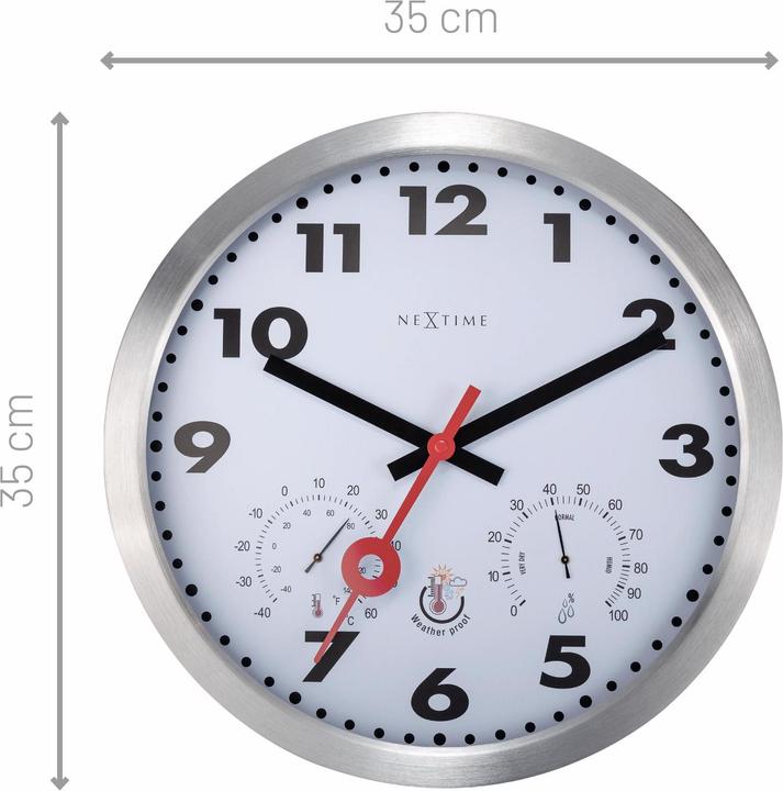 Actual product image Nextime Wall clock Clematis Ø 35 cm, silver (35 cm)