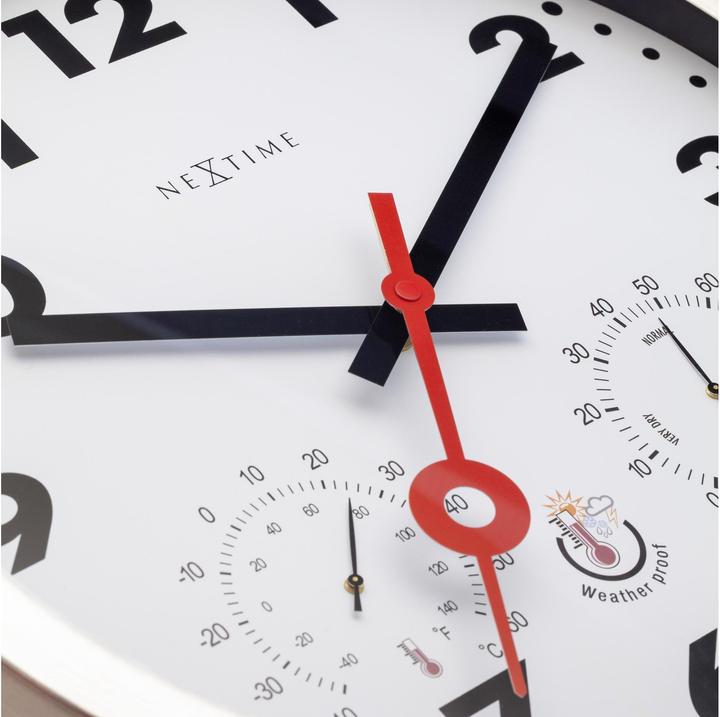 Actual product image Nextime Wall clock Clematis Ø 35 cm, silver (35 cm)