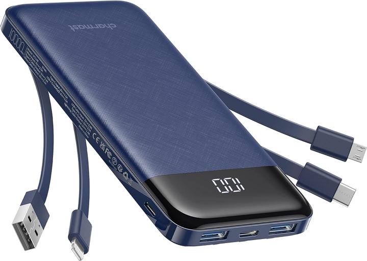 Produktbild Charmast Powerbank mit 4 integrierten Ladekabeln (10000 mAh)