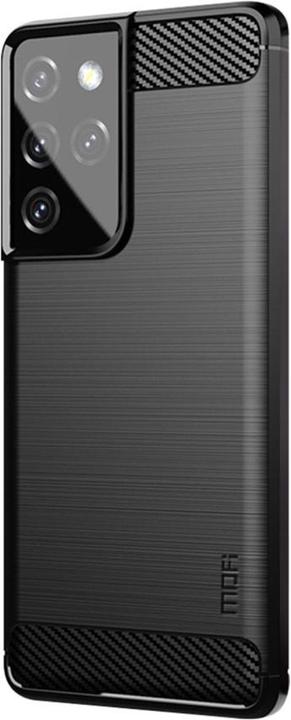 Produktbild Cover-Discount Galaxy S21 Ultra - Metall Carbon Look Gummi Hülle schwarz (Samsung Galaxy S21 Ultra)
