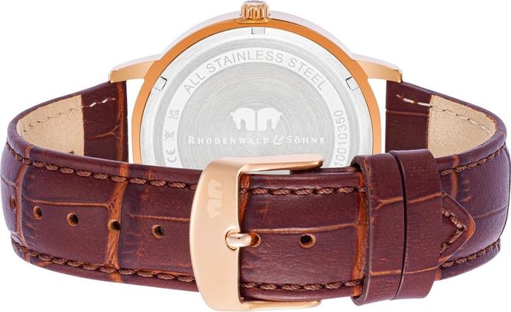 Immagine prodotto Orologio al quarzo da uomo Moonlight in vera pelle marrone - 26511 (Orologio da polso analogico, 40 mm)