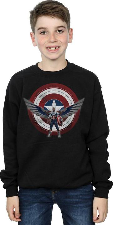 Actual product image Boys Falcon And The Winter Soldier Captain America Shield Pose Sweatshirt (140, 146)