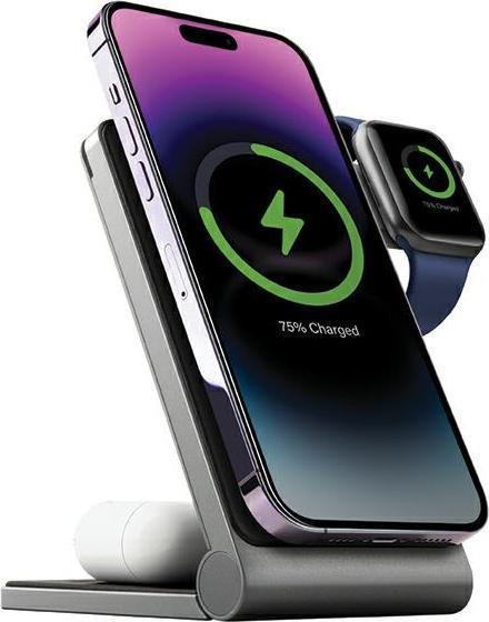 Produktbild Energea MagTrio składana ład. indukcyjna 3w1 15W Fast Charging szary/gunmetal MagSafe (15 W)