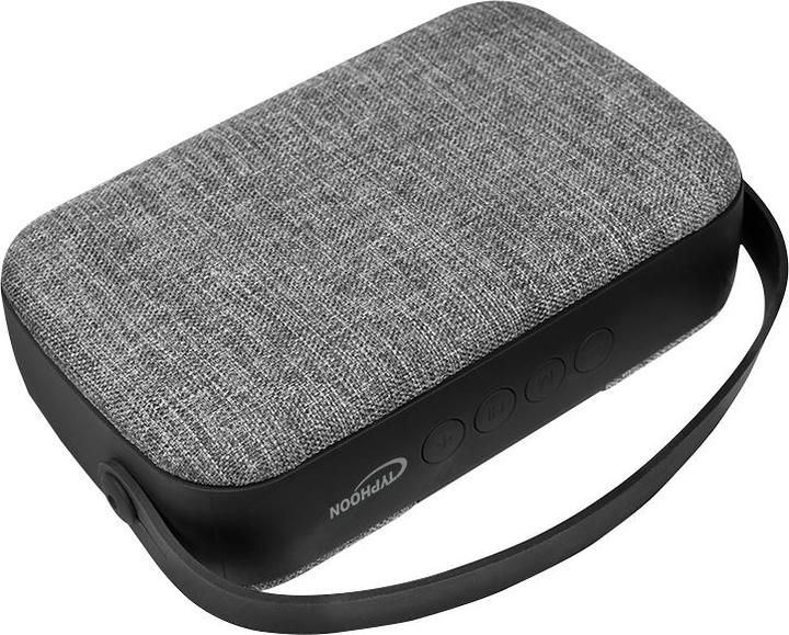 Actual product image LogiLink Typhoon Speaker, portable, Xlarge, BT 4.2, fabric covering, blacksilver (4 h, Battery operated)