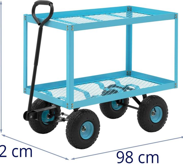 Produktbild Hillvert Gartenwagen Transportwagen Handwagen Gitterwagen Luftreifen 2 Ebenen 150 kg (150 kg)