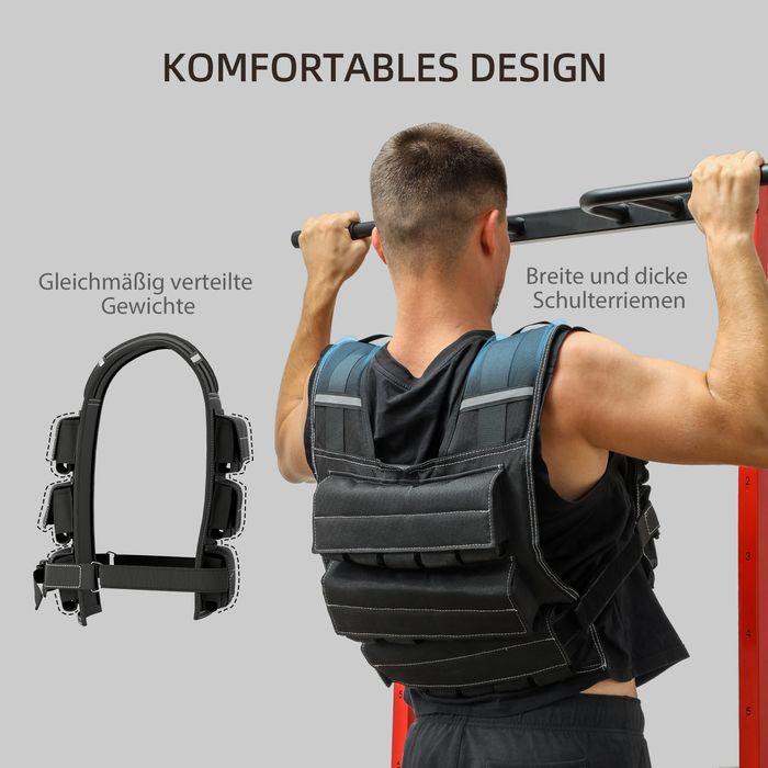 Actual product image Swisshandel24 verstellbare Gewichtsweste 20kg mit Reflektierenden Streifen, Trainingsweste