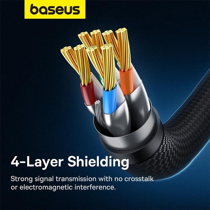 Produktbild Baseus Braided network cable cat.7 Ethernet RJ45, 10Gbps, 20m (black) (S/FTP, CAT7, 20 m)