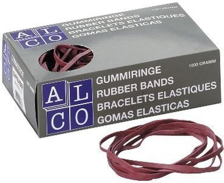 Produktbild Alco Gummiband Naturkautschuk 4x130mm rot 1000g (1 Stk.)