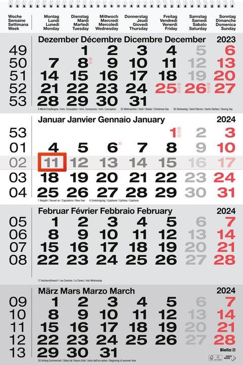 Immagine prodotto Biella Calendario di 4 mesi (Buonumore, Copertina morbida, Tedesco, Italiano, Francese, Inglese)