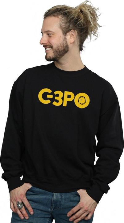 Actual product image Star Wars Mens The Rise Of Skywalker C-3PO Text Logo Sweatshirt (XXL)