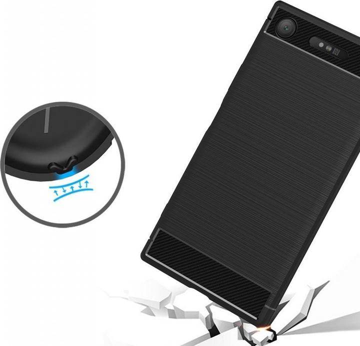 Produktbild Screenguard Sony Xperia XZ1 Hülle Carbon Brushed Soft TPU (Sony Xperia XZ1)