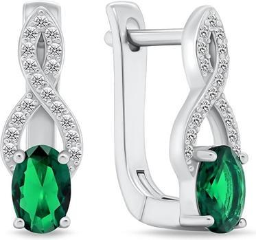 Produktbild Brilio Silver - Charming silver earrings with green zircons EA293GW