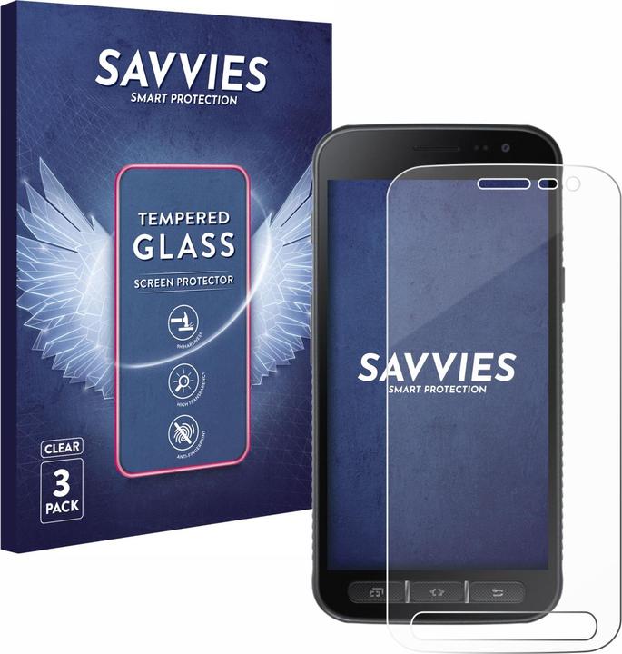 Produktbild Savvies Panzerglas Hartglas Displayschutz (3 Stück, Samsung Galaxy Xcover 4s)