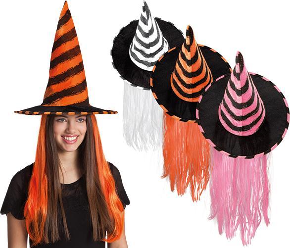 Actual product image Fasnacht Witch hat children w. hair (assorted)
