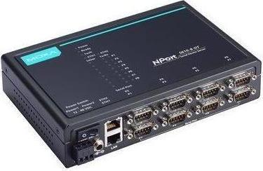 Actual product image Moxa NPORT 5610-8-DT-T - 8-port RS-232 desktop device server with DB9 connectors, -40 to 75C