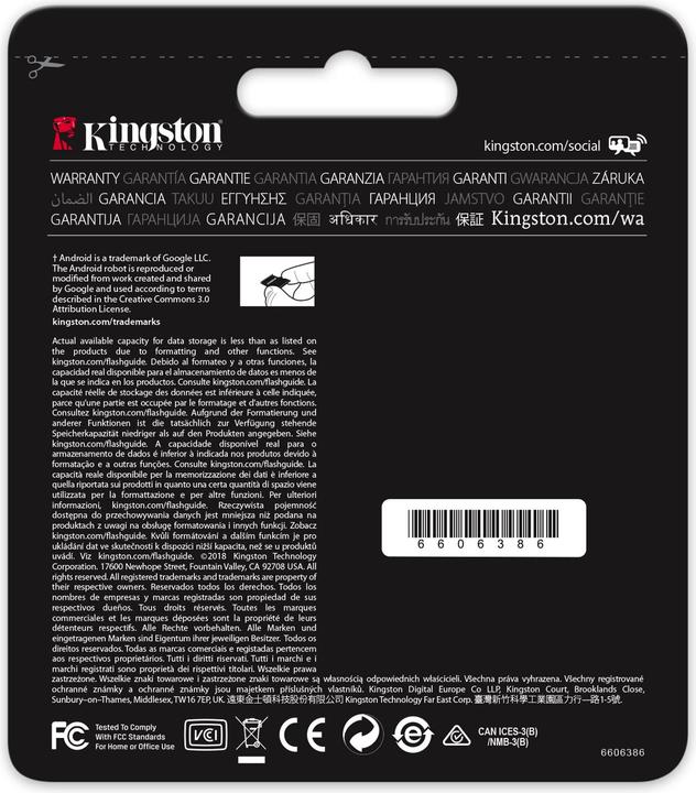 Image du produit Kingston Toile Go (128 Go, microSDXC, U3, UHS-I)
