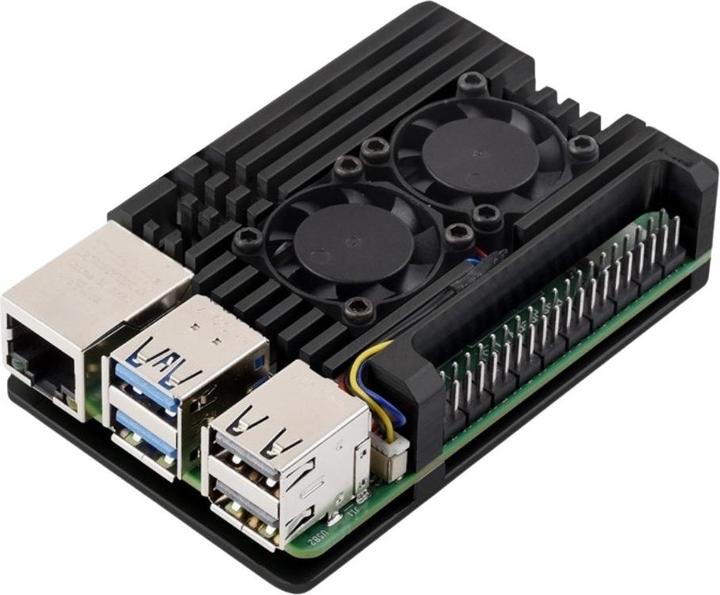 WaveShare Raspberry Pi 5 aluminium housing with dual fan
