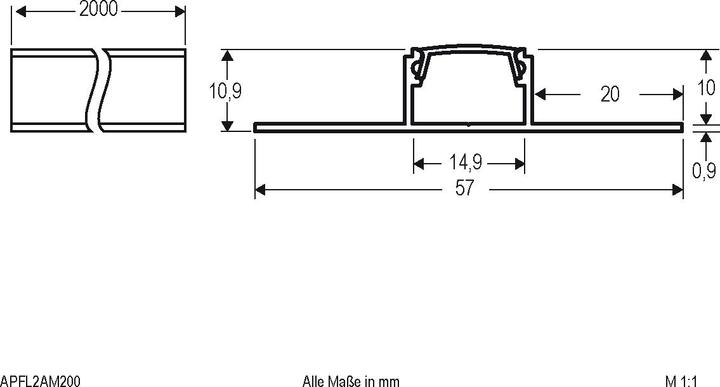 Actual product image EVN APFL2AM200 (2000 mm, 57 mm, 57 mm)