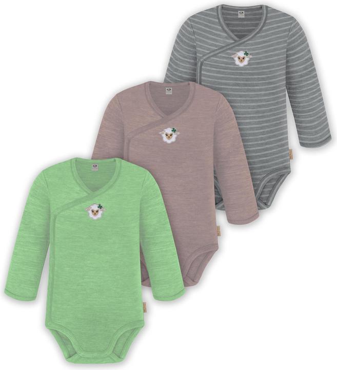 Immagine prodotto Normani Confezione da 3 pezzi di body a maniche lunghe in merino per bambino e bambina - 9355 (80)