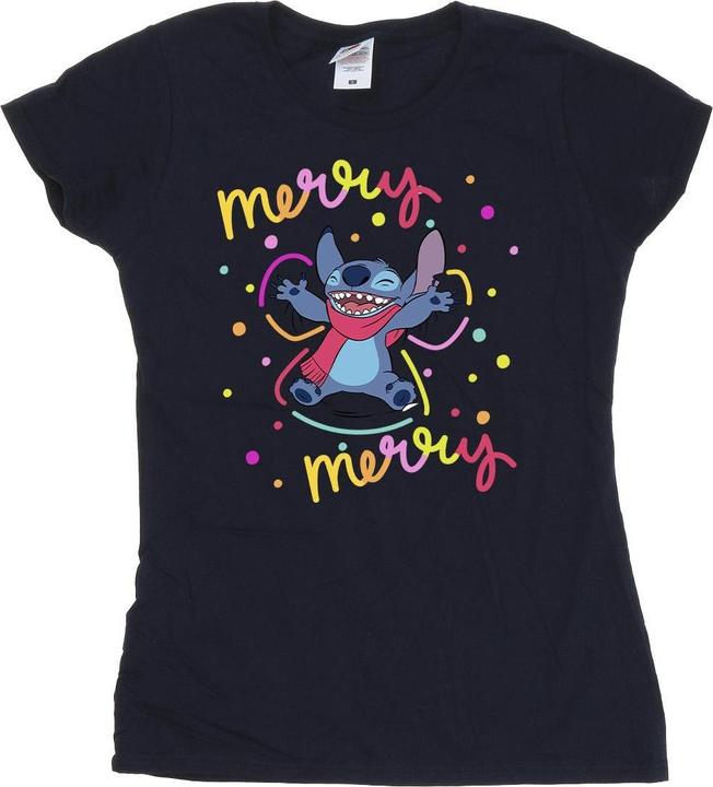 Image du produit Disney - T-shirt LILO & STITCH MERRY RAINBOW - Femme (M)