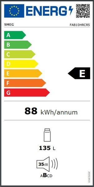 Etichetta energetica Smeg FAB10HRCR5 (135 l)