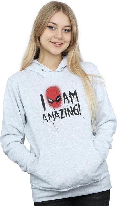 Actual product image Womens/Ladies Spider-Man I Am Amazing Hoodie (S)