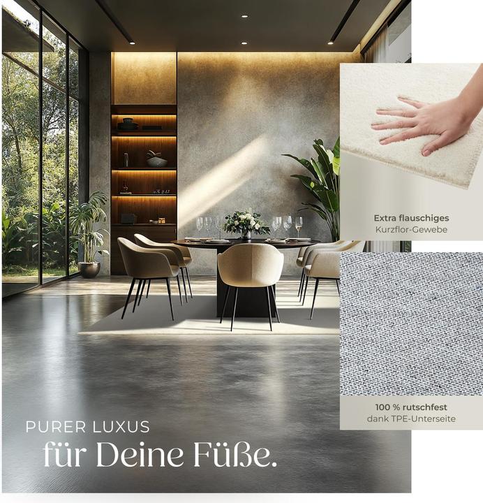 Produktbild tectake Kurzflorteppich Soft Zone (140 x 200 cm)