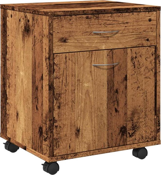 Actual product image VidaXL Rollcontainer Rollschrank Bürocontainer Büroschrank Schrank Altholz-Optik (45 x 38 x 54 cm)