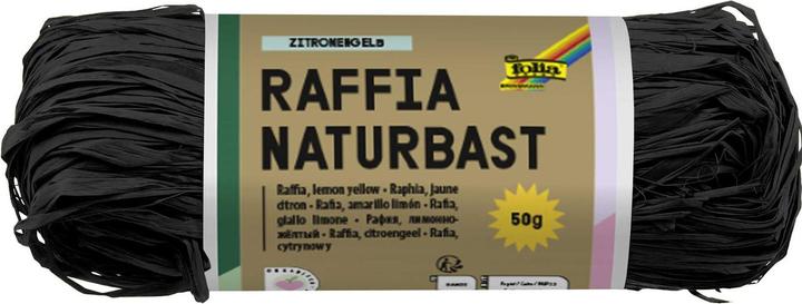 Produktbild Folia Bringmann Naturbast Raffia 50g schwarz (Geschenkband, 1 x)