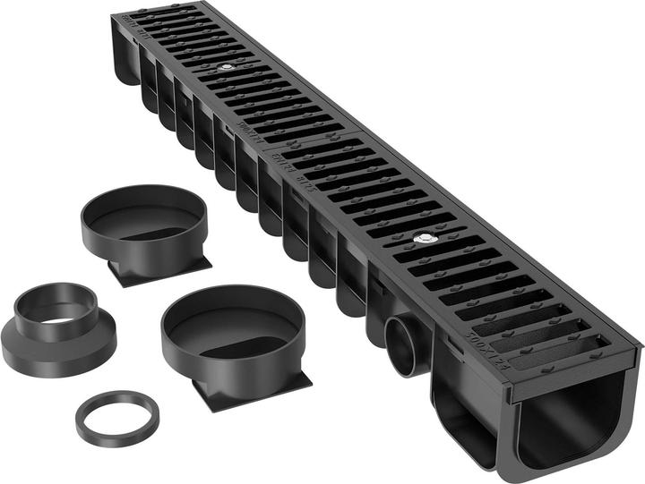 Actual product image Wiltec Drainage channel 1m Cover grating 12.5t Cast iron drainage channel Drainage channel