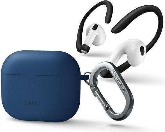 Image du produit Uniq etui Nexo AirPods 3 gen + Ear Hooks Silicone niebieski/blue (Sac pour écouteurs)