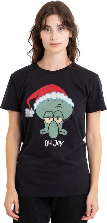Actual product image Spongebob Squarepants Unisex Adult Joy Squidward Christmas T-Shirt (XXL)