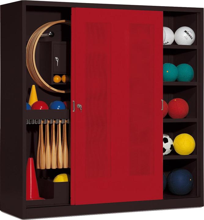 Produktbild C+P Sportgeräteschrank (HxBxT: 195x190x60 cm, mit Lochblech-Schiebetüren, Typ 5)