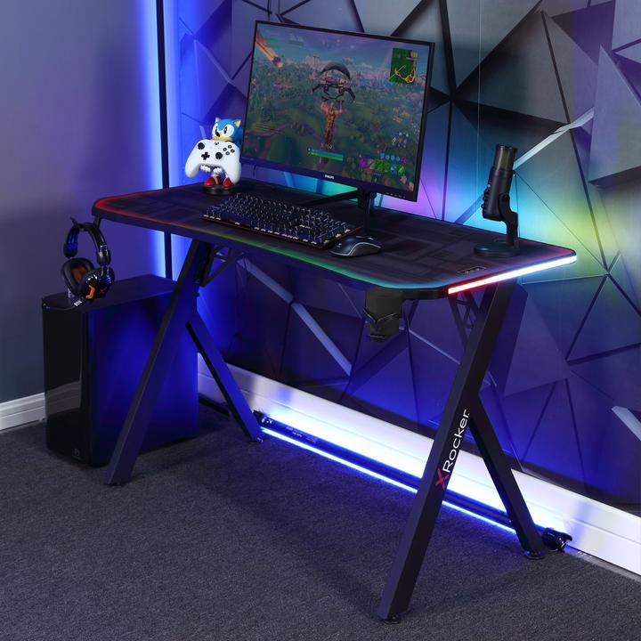 X Rocker Xrocker Lumio Gaming Desk With Rgb Neo Motion +