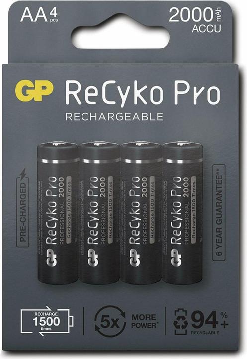 Produktbild GP Batteries ReCyko Pro (4 Stk., AA, 2000 mAh)