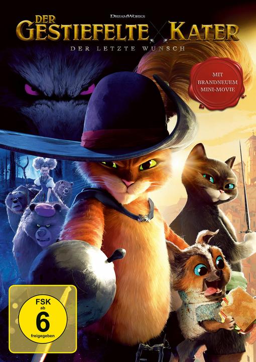 Image du produit Le Chat Botté : Le Dernier Souhait - DVD (DVD, 2023, Anglais, Italien, Allemand)