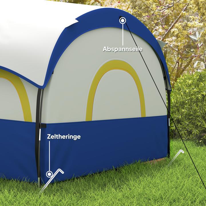Image du produit Outsunny Campingzelt Oxfordstoff, Fiberglas Dunkelblau+Weiss (6 personnes)
