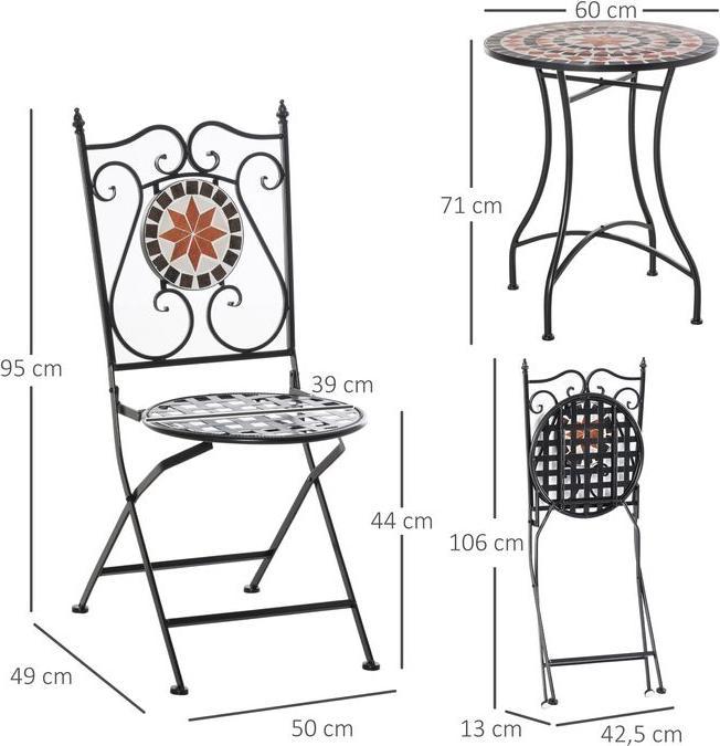 Actual product image Jamb Balkonset Mosaiktisch (60 cm)