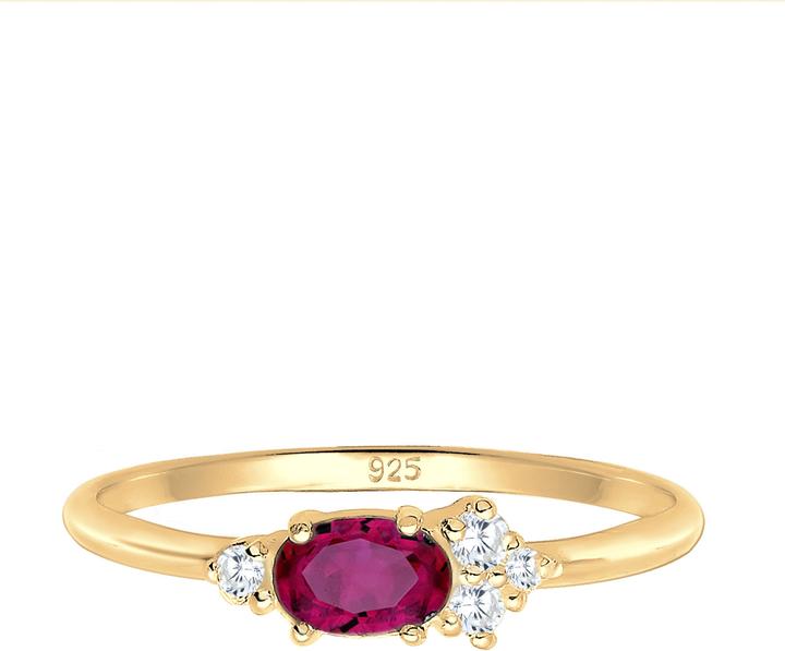 Actual product image Elli verziert mit Zirkonia Kristallen und Synthetischer Rubin (56, 925 Silver)