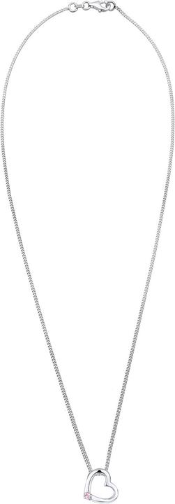 Produktbild Elli mit Herz-Anhänger und Rosa Kristall (Sterling Silber, 45 cm)