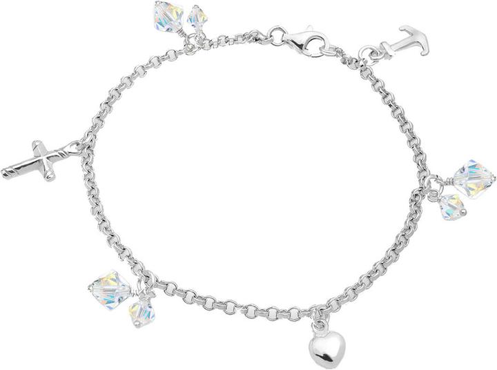 Immagine prodotto Elli Bettelarmband mit Symbolen und Kristallen (18 cm, Argento)