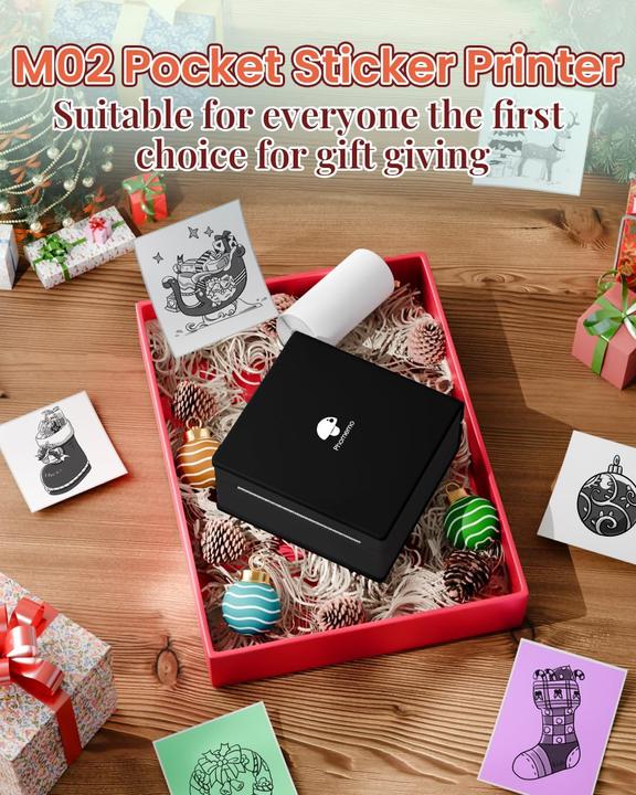 Actual product image Phomemo Tragbarer Bluetooth-Fotodrucker mit 3 Rollen