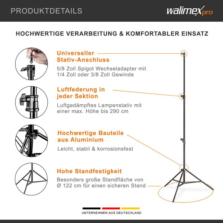 Produktbild Walimex pro Pro Lampenstativ AIR, 290cm (290 cm, 7 kg)