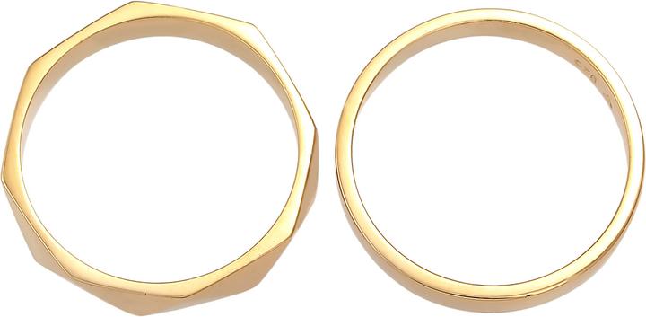 Produktbild Elli Bandring 2er Set Hexagon Look (56, 925 Silber)