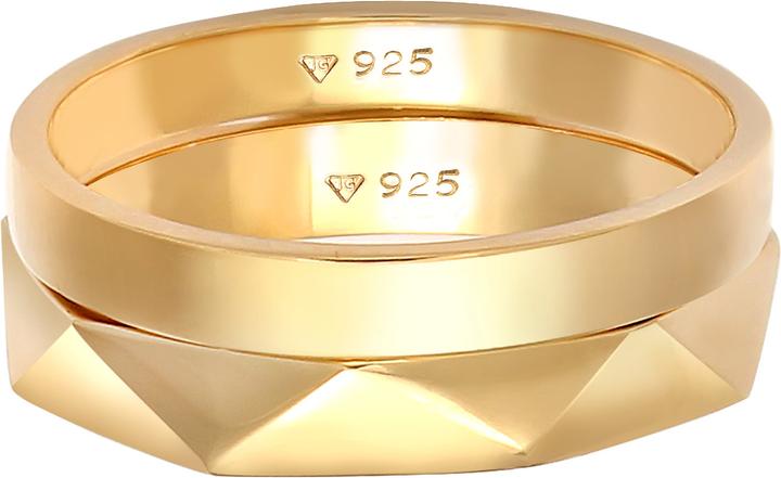 Produktbild Elli Bandring 2er Set Hexagon Look (56, 925 Silber)