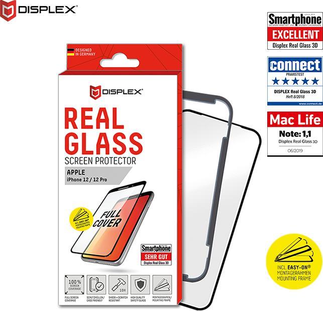Image du produit Displex Real Glass, Full Cover Panzerglas (1 pièce(s), Apple iPhone 12, Realme 12 Pro+)
