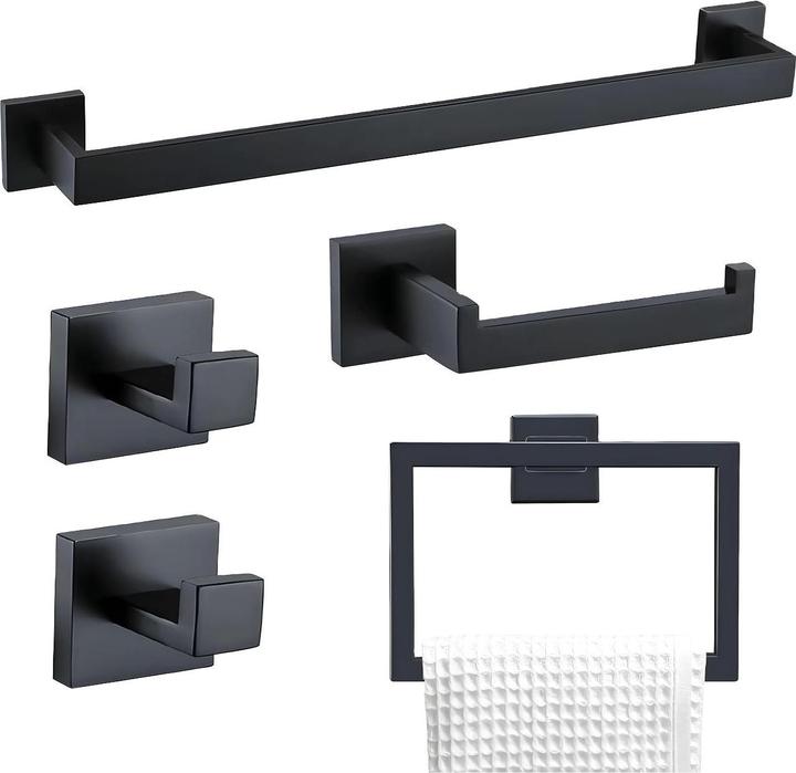 Hermex Handtuchhalter Set 5-tlg Badezimmer Hardware Toilettenpapierhalter